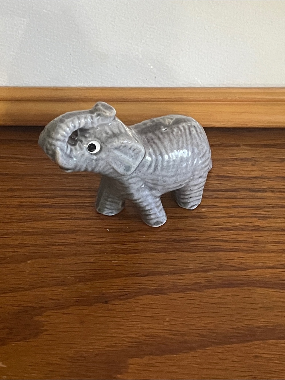 Gray Ceramic Elephant Figurine - Decorative Home Accent